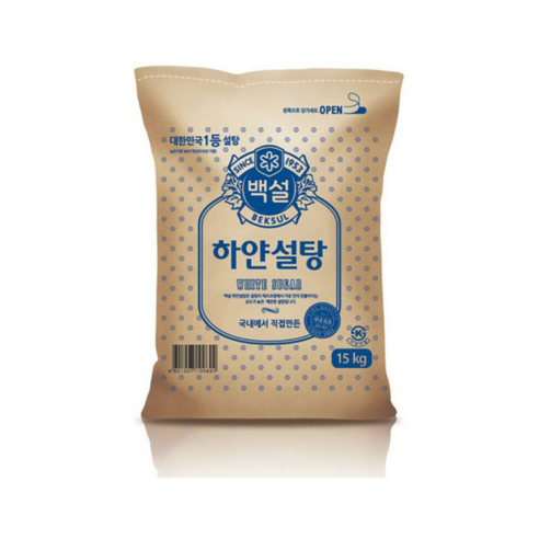 백설 하얀설탕, 15kg, 1개 가루/조미료/오일 백설 하얀설탕, 15kg, 1개 가루/조미료/오일