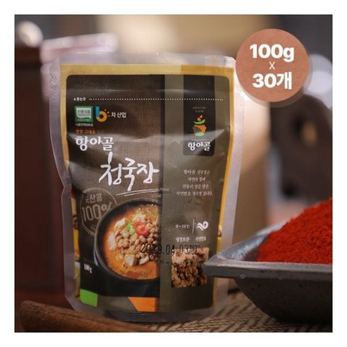 항아골 전통 발효 청국장 100g x 30개 충주콩 100% HACCP 충주파머스마켓, 3개