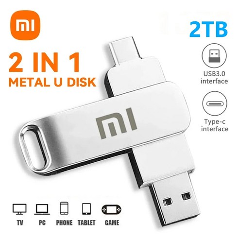 핸드폰 외장메모리 샤오미 2TVB U 디스크 휴대폰 고속 Usb3.0 플래시 C타입 듀얼 금속 4TB, 1.1TB 아이폰외장메모리 Best Top5