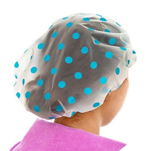 리리론스 트리트먼트 염색 샤워 비닐 방수 헤어비닐캡 10장, 10개, 도트비닐캡