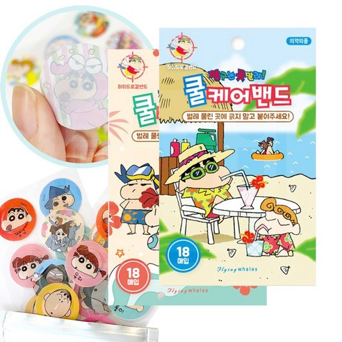 [뚱땅이네] 짱구는 못말려 쿨케어밴드 모기패치 18매입, 1개, 코랄