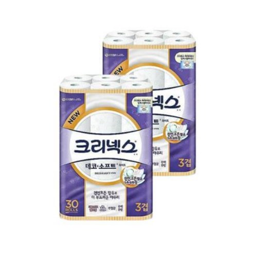 유한킴벌리 크리넥스 데코앤소프트 와이드 27MX30롤X2팩, 상세페이지 참조, 상세페이지 참조 Best Top5