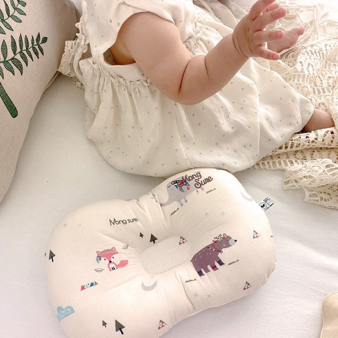 땀 많은 아기를 위한 쾌적한 잠자리, 몽슈레 짱구베개로 꿀잠과 예쁜 두상까지!