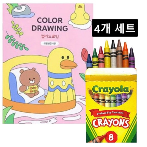 휘구디 컬러링북 색연필 4세트 (2종), 컬러링북+크래욜라