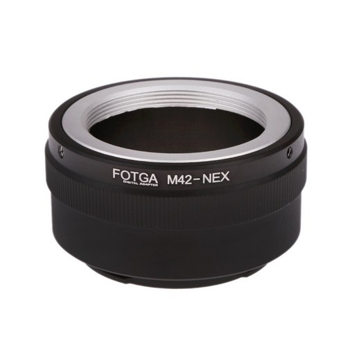 Sony E-Mount NEX-3 NEX5 NEX6 SLR 카메라 용 FOTGA M42 42mm 렌즈 어댑터 링, 블랙, 금속