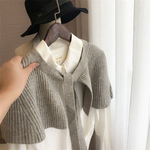 besteffie 여성 봄 가을 사계절용 무지 어깨숄 숄 가디건 니트 머플리 패션 예쁜 베이직 편한 숄 케이프 C15