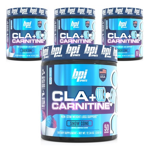 비피아이스포츠 CLA + 카르니틴 오메가 6 불포화지방산 스노우 콘, 350g, 4개