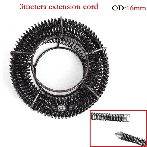 스프링 청소기 파이프 준설 도구 세트 망간강 전기 드릴 배수관 싱크 클리너 하수도 5 m, [02]3meters extension