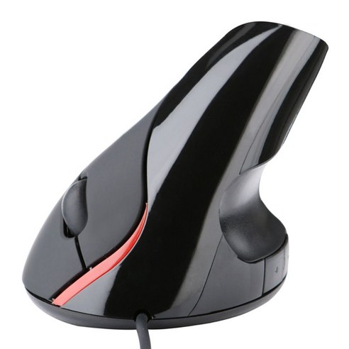컴퓨터 PC 노트북을위한 수직 광학 USB 마우스 디자인 손목 치유, 검은 색