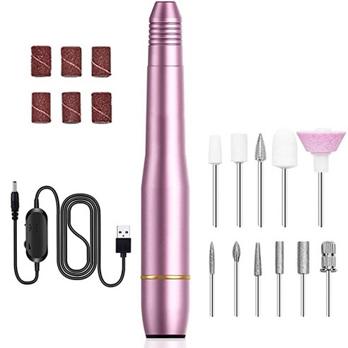 keka 네일 드릴 머신 손톱 정리기 셋트 네일 관리 도구 전동 전문가용, 4개, 핑크