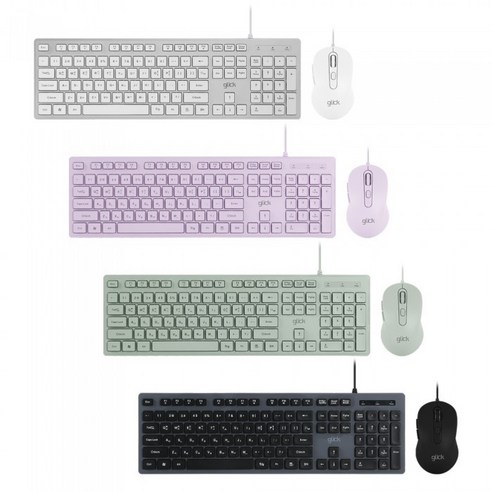 지클릭커 OFFICEPRO GMK-300 저소음 키보드 마우스 세트 (실버 화이트)