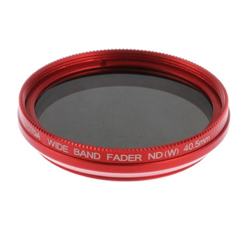 40.5~82mm 레드 프레임 가변 페이더 ND 필터 ND2 ~ ND400 금속 렌즈 캡, 40.5mm, 유리