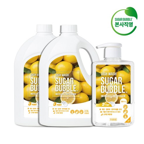 슈가버블 베이킹소다 레몬 주방세제 750ml+2.5Lx2개, 1개, 5.75L