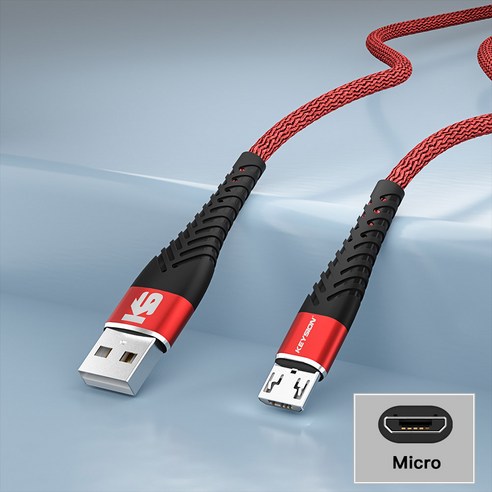 KEYSION5A USB c타입 케이블 와이어 삼성 레드미 10 휴대폰용 고속 충전 USB C 케이블 c타입 데이터 충전기 마이크로 USB 케이블, 17) Red For Micro 3A 1m, Red For Micro 3A