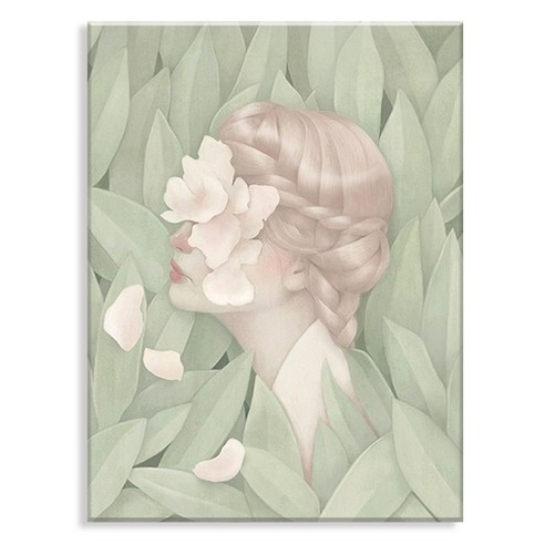 오로라데코덴 캔버스형 보석십자수 40x50cm, MK124 풀숲과 꽃잎