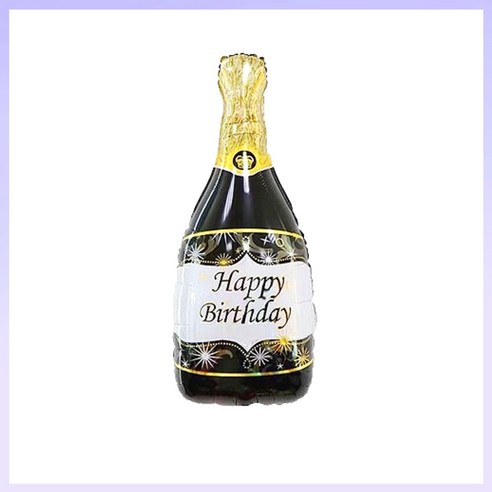 파티브로 샴페인 대형풍선 새해 생일 파티 포토존 꾸미기, 2개, 생일샴페인-화이트블랙