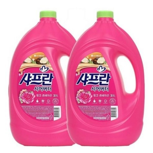 샤프란 핑크센세이션 섬유유연제 본품, 3.1L, 2개