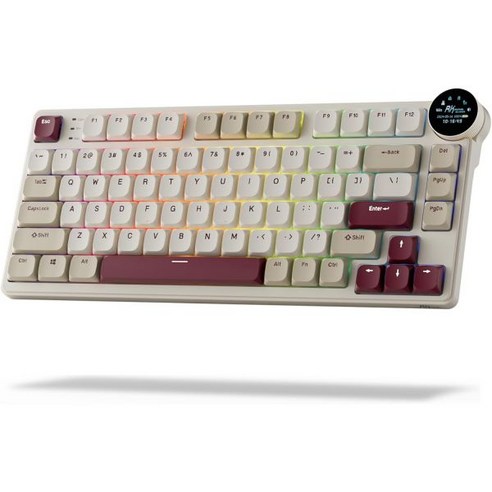 보내요 RK ROYAL KLUDGE 게이밍 키보드 적축 갈축 무접점 커스텀 기계식 저소음 KLUDY N80 로우 프로파일 키보드스마트 디스플레이 스크린 노브 포함 75 상단 마, Low profile Red Switch, Dune Red