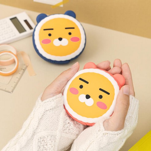 더블유아이 카카오프렌즈 얼굴형 손난로 보조배터리