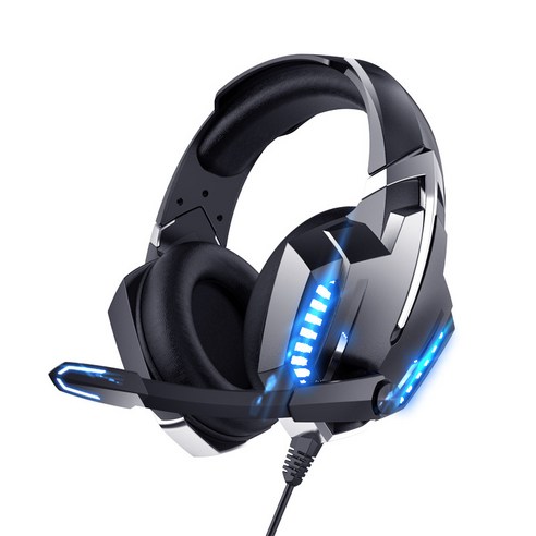 ANKRIC 게임용 헤드셋 K18 헤드셋 헤드셋 게임용 게임용 헤드셋 컴퓨터 ps4 유선 헤드셋 헤드셋 게임 앵커 헤드셋, 블랙 블루