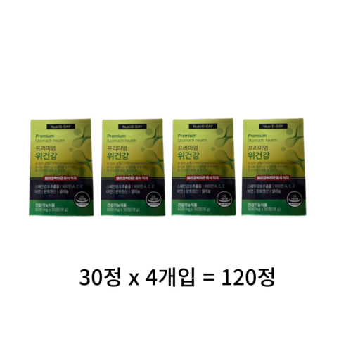 뉴트리디데이 프리미엄 위건강 헬리코박터 억제 영양제 18g, 1개, 120정