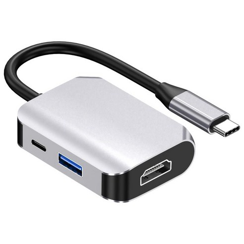 화웨이 P40 P30 Mate20 C 포트 노트북용 Type-C To HDMI USB-C 3.0 USB C 허브, 회색, {"사이즈":"0.59x2.18인치"}, {"수건소재":"알루미늄 합금"}