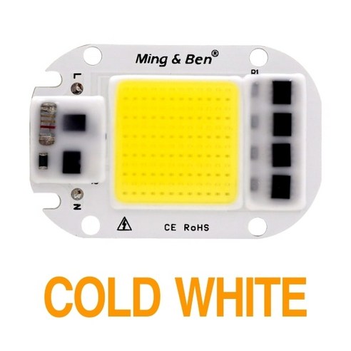 LED COB LChip 20W 30W 50W AC 110V 220V Smart IC Beads For DIY Grow 투광 조명 전구 데이 화이트 콜드, [06] Cold White, [05] 50W 220v, 1개