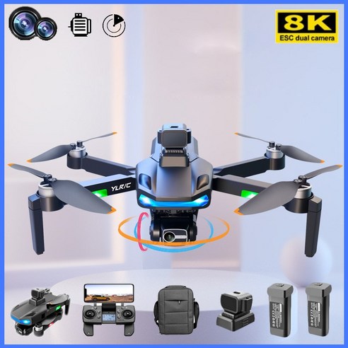 TXD 접이식 드론 8K 듀얼카메라 3 축 짐벌 5000 미터 비행거리 360도 레이저 장애물 회피, 블랙