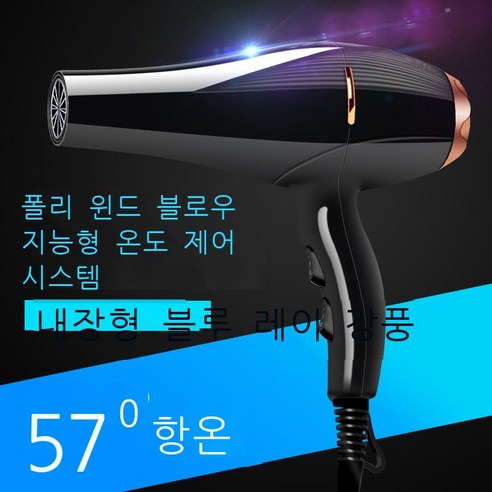 음이온 드라이어 대리용 고성능 전기 드라이어 도매망 빨간 드라이어 미용실 이발소, 3.5M 블랙 이발소 전문판