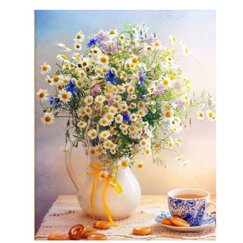 장미 데이지 해바라기 백합 모란 화초 보석십자수 DIY 키트 40*50cm 17종, 012