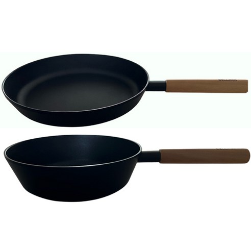 델라고 우드 베이직 28cm 후라이팬+ 24cm 궁중팬 2종 세트, 1세트, 28cm 후라이팬 + 24cm 궁중팬