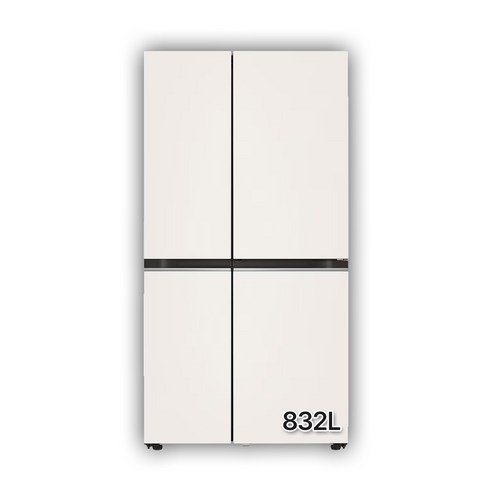 LG전자 디오스 오브제컬렉션 매직스페이스 양문형 냉장고 메탈 832L 방문설치 메탈 베이지, S834MEE30 섬네일