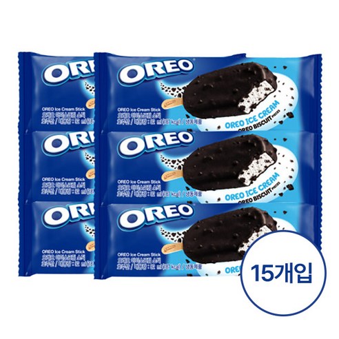 Oreo 오레오 초콜릿 크런치 아이스크림 스틱, 92ml, 15개