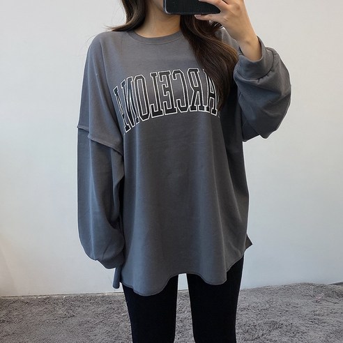 VANANA2 국내제작 스티치 포인트 루즈핏 아방 맨투맨 (2color)