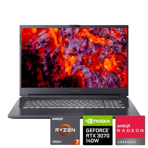 주연테크 2022 리오나인 젠 게이밍 노트북 17.3, L8CS37W, WIN11 Home, 32GB, 512GB, 라이젠7 4세대, 블랙