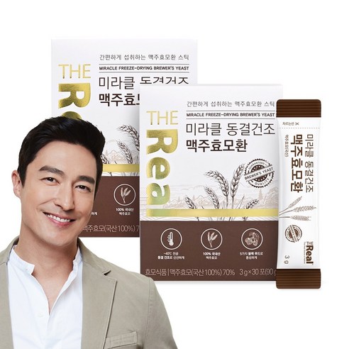 더리얼 미라클 동결건조 맥주효모환 30p, 90g, 2개