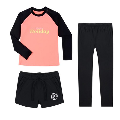 슈가비치 아동 주니어 래쉬가드 보드숏 3종세트 LE22-42