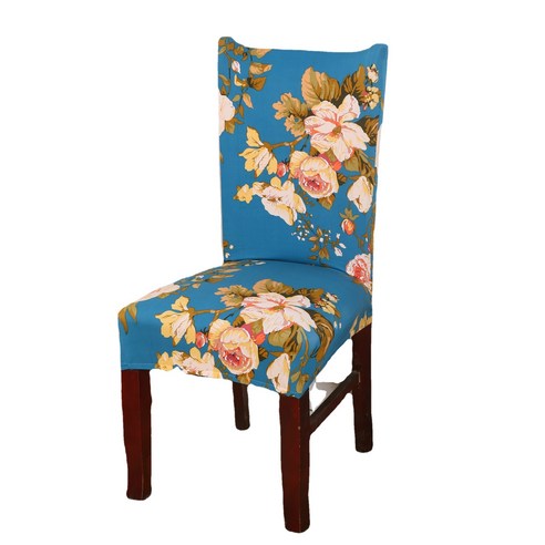 탄성 식사 의자 커버 결합 된 의자 커버 단색 간단한 현대 가구 의자 커버 호텔 의자 커버, 모란 꽃, 适合普通椅子