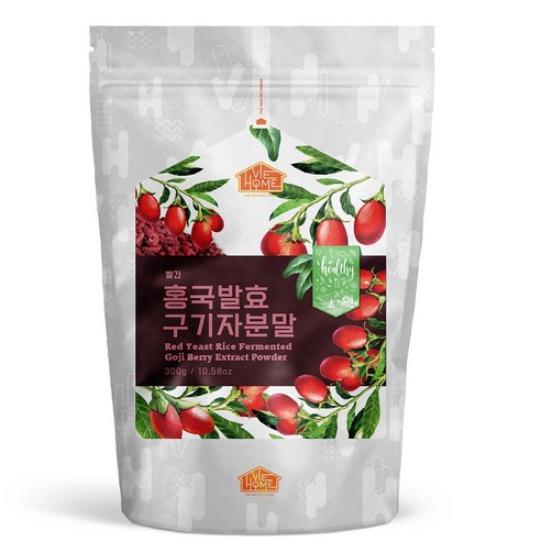 건강한우리집비옴 빨간 홍국 발효 구기자 분말 300g, 1개