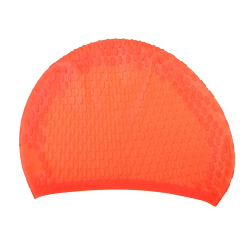 방수 수영 모자 실리콘 거품 모자 남여 공용 망 여자 수영 풀 모자, 설명, 오렌지