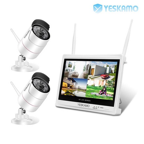 예스카모 YESKAMO 무선 CCTV 8채널 모니터 일체형 12인치 녹화기 300만 고화질 카메라 무선시스탬 자가설치 실내외용 CCTV, 선택3, KR-NK03-10802-2TB