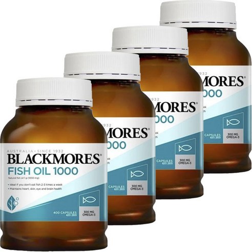 블랙모어스 피쉬오일 1000mg 캡슐, 400캡슐, 4개