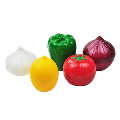 Kadapar 5pcs 식품 보호기 과일 야채 저장 용기 독특한 모양 재사용 가능한 냉장고 상자 주방 도구, 1개