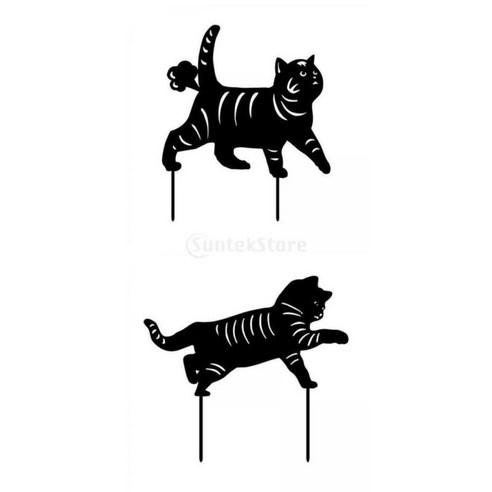 정원 야외 잔디 고양이 애호가를위한 2pcs 아크릴 고양이 동물 말뚝 동상, 기타, 20-35cm