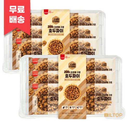 삼립 200도 오븐에 구운 호두파이 (6개입 2개), 240g, 2개