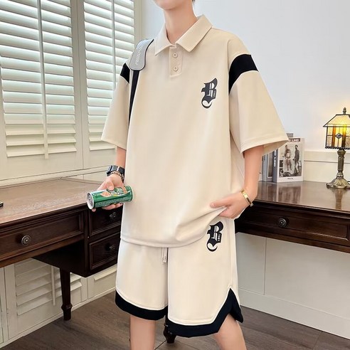 비나비 빅사이즈 여름 남성 반팔티 반바지세트 5XL~8XL