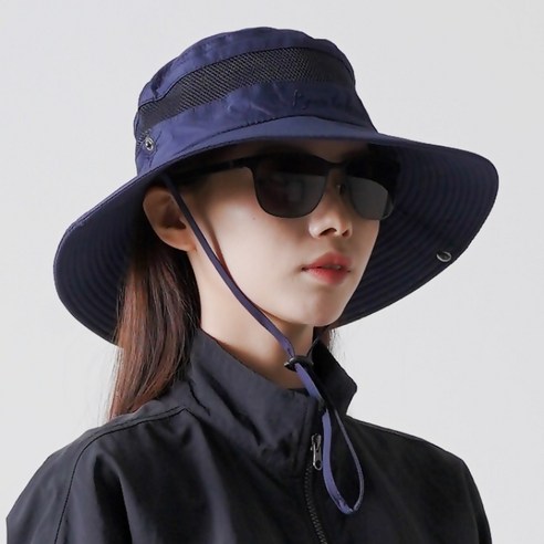 루이비홈 여성용 등산모자 경량 통기성 사파리 챙모자, 네이비