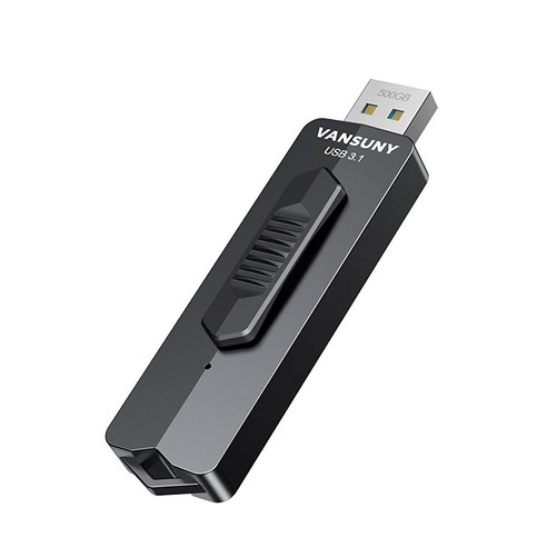 Vansuny 외장 휴대용 솔리드 스테이트 드라이브 500GB 최대 430MB/s USB 3.1 SSD A - 타입 C 윈도우 맥 안드로이드 리눅스 PS4 PS5 리트랙터블 P