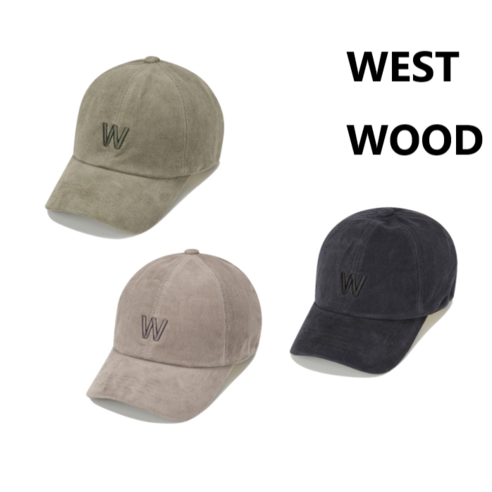 웨스트우드 WEST WOOD 봄 가을 간절기용 'W' 볼륨자수 포인트의 코듀로이 캡모자 WM3MTCP311, 0FR