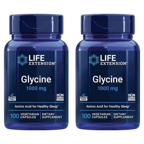 라이프익스텐션 글리신 1000mg 베지테리안 캡슐, 100정, 2개